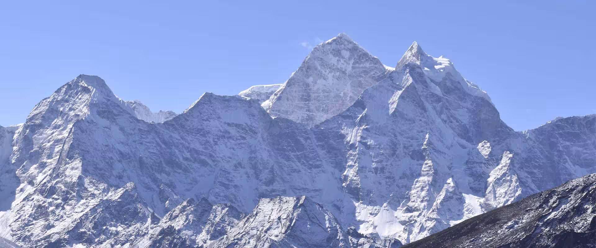 Mount Everest in the Himalayas of Nepal